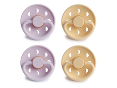 FRIGG pale daffodil soft lilac pacifier Moon Phase latex (4-pack)